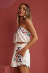 Frida Sarabi Shorts - Vanilla sold by Tigerlily