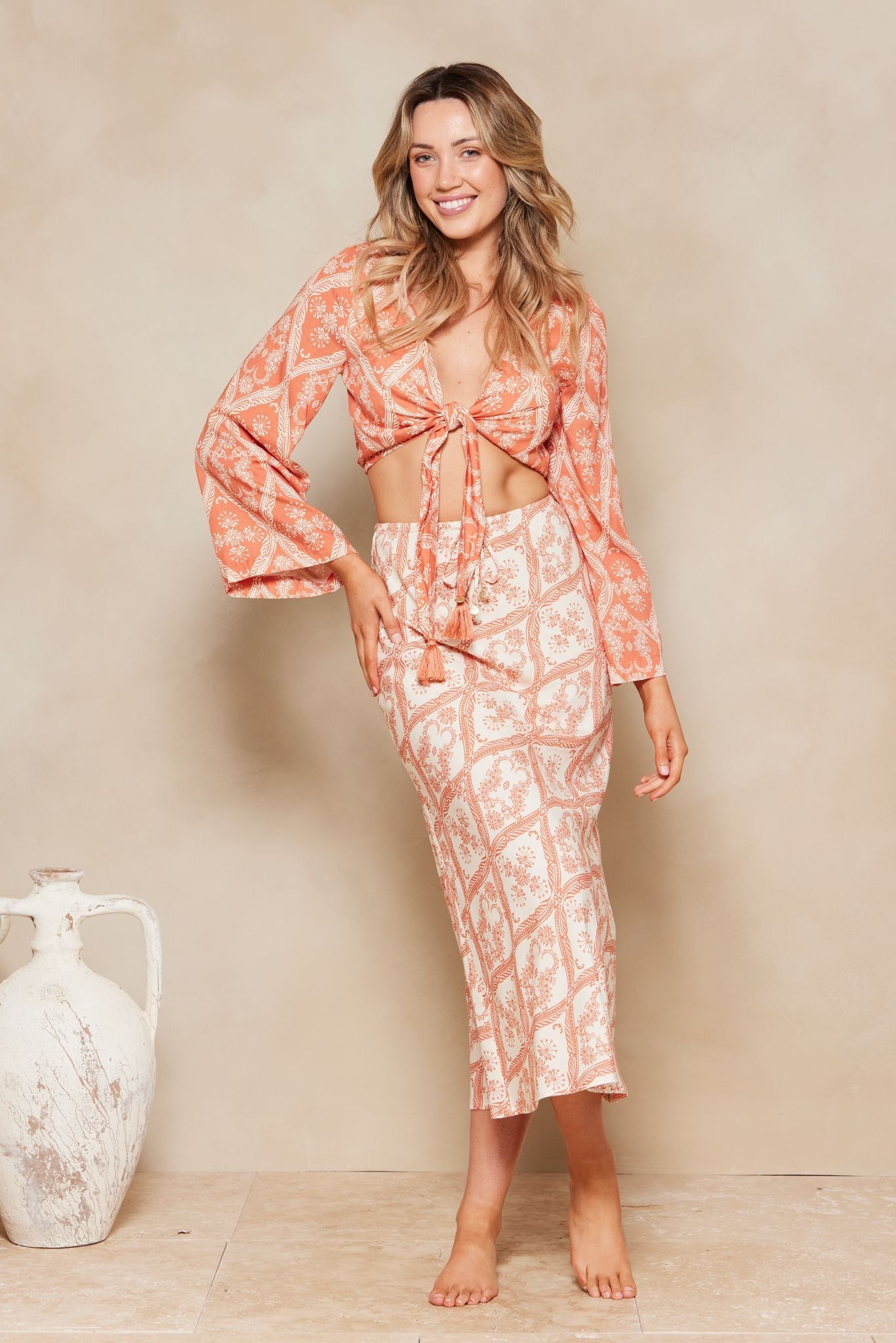 Ephie Leonora Midi Skirt - Emberglow Mono sold by Tigerlily product image thumbnail 5