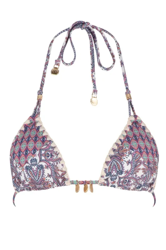 Esther Tara Tri Bikini Top - Patchwork sold by Tigerlily