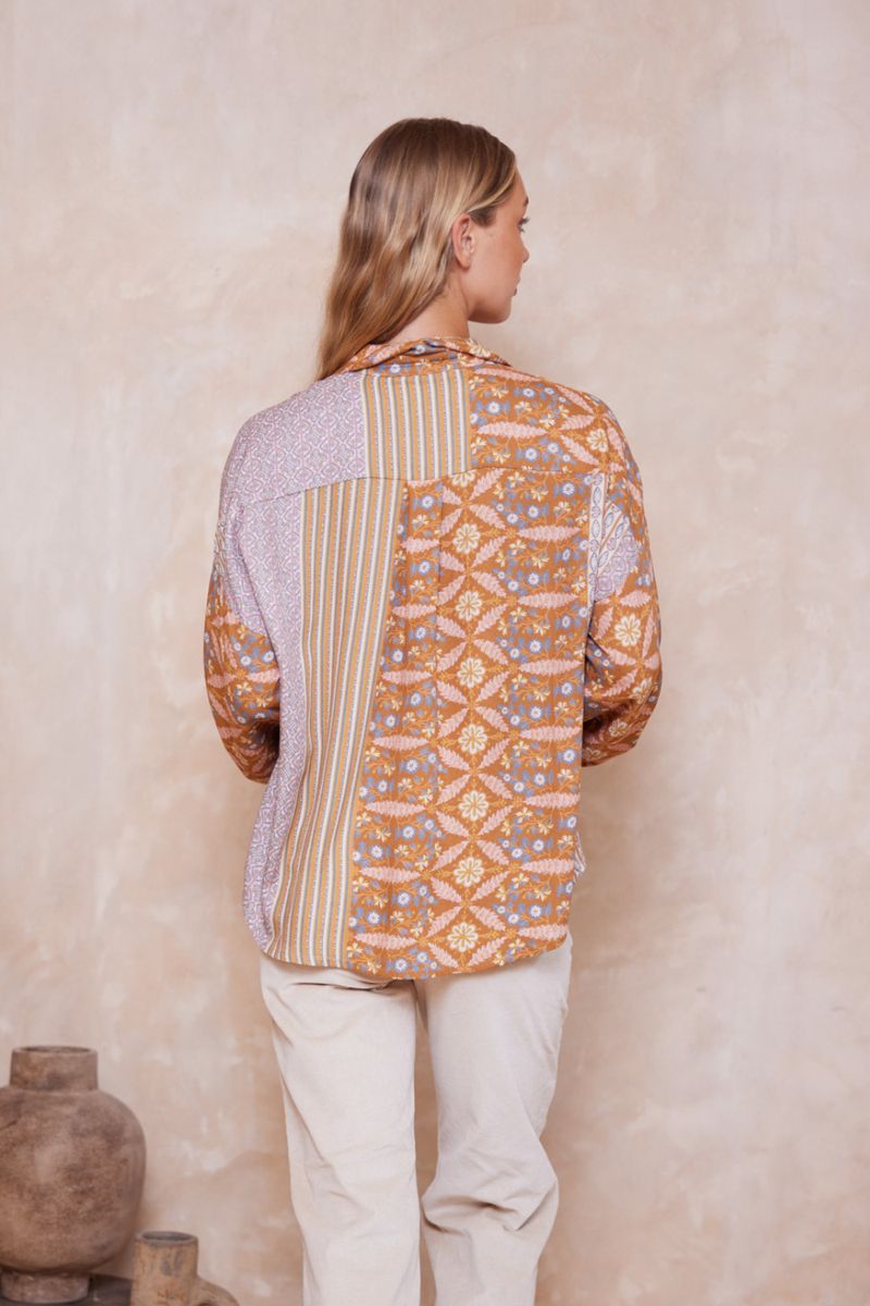 Alora Sloane Slouch Shirt - Alora Tan Stripe sold by Tigerlily product image thumbnail 5