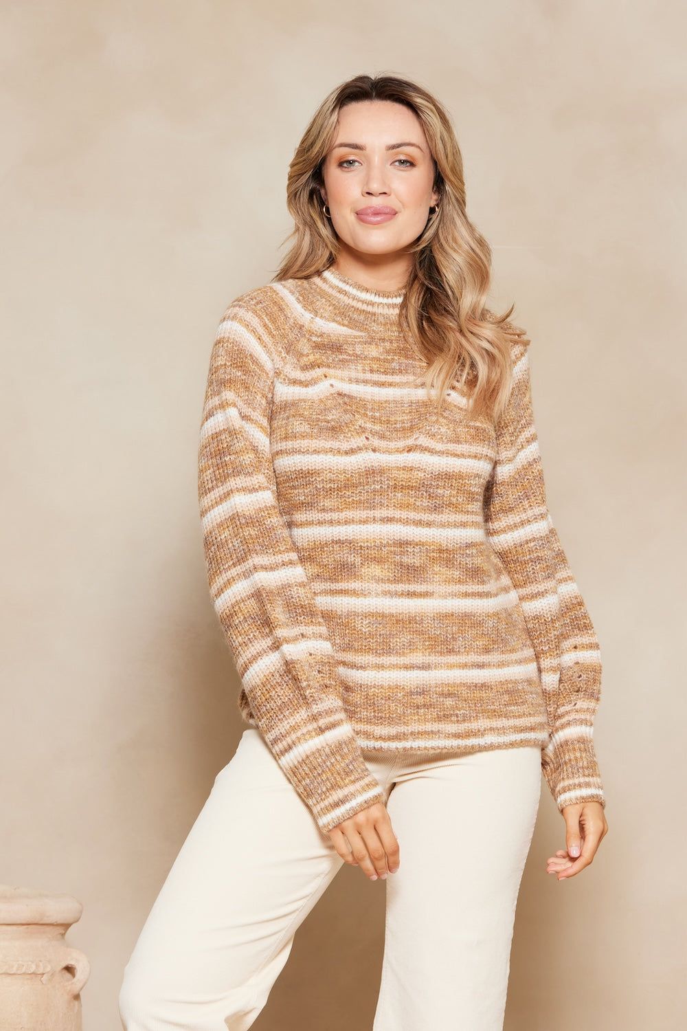 Olympia Coco Sweater - Latte Stripe sold by Tigerlily product image thumbnail 4