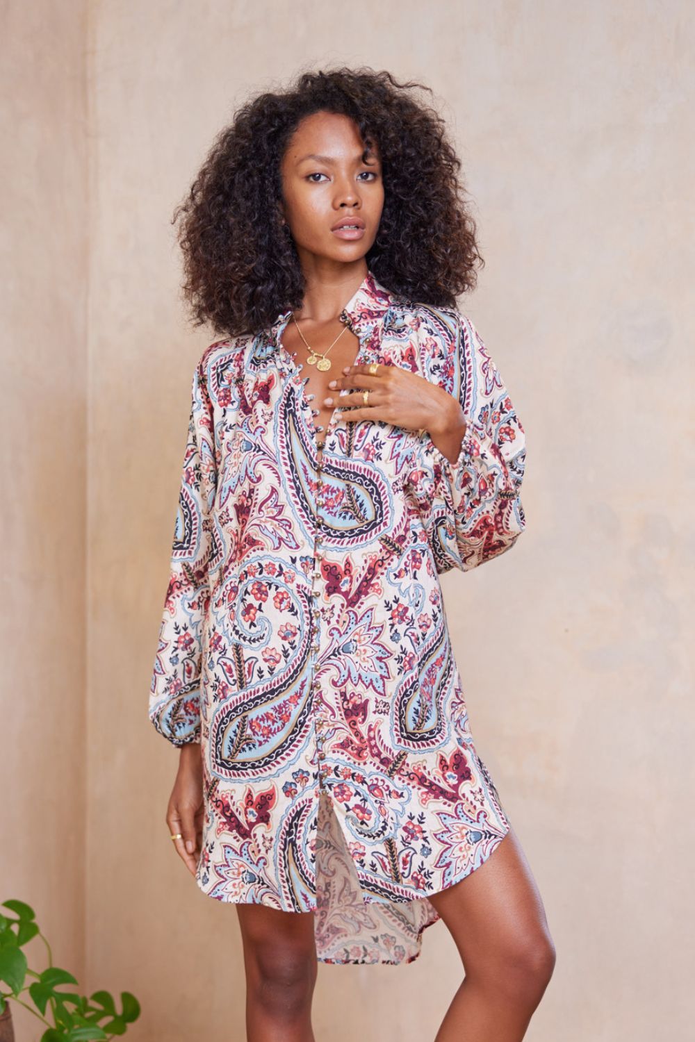 Isadora Lorena Shirt Dress - Ocean Sunset Paisley sold by Tigerlily product image thumbnail 2
