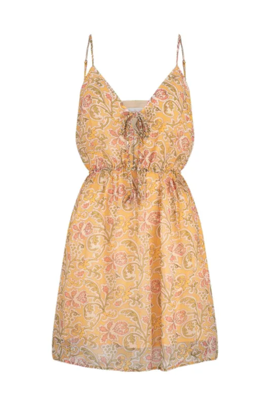 Genevieve Audrey Mini Dress - Lemon Blossom sold by Tigerlily