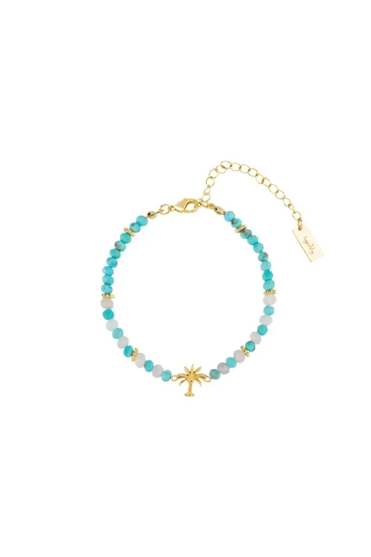 Arms Of Eve X Tigerlily Beaded Palm Charm Bracelet - Aqua sold by Tigerlily