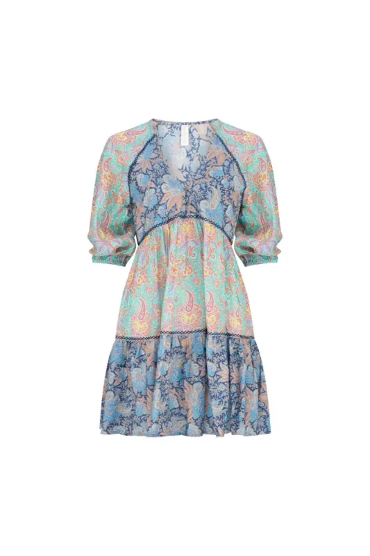 Adelajda Fabia Mini Dress - Kaleidoscopic Patchwork sold by Tigerlily