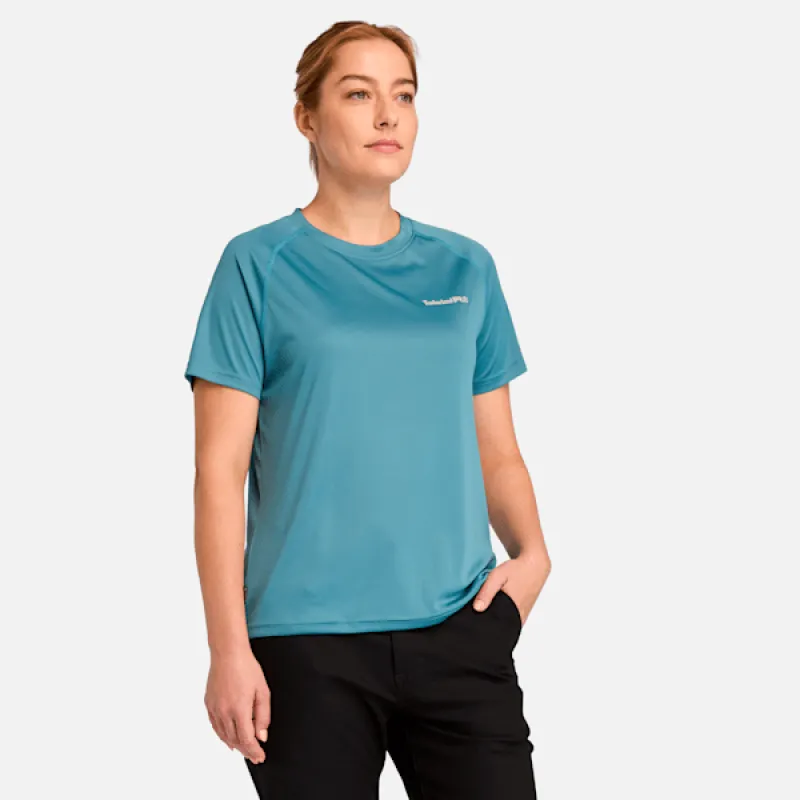 Women's Timberland PRO® Wicking Good Sport Short-Sleeve T-Shirt in Bluestone sold by Timberland