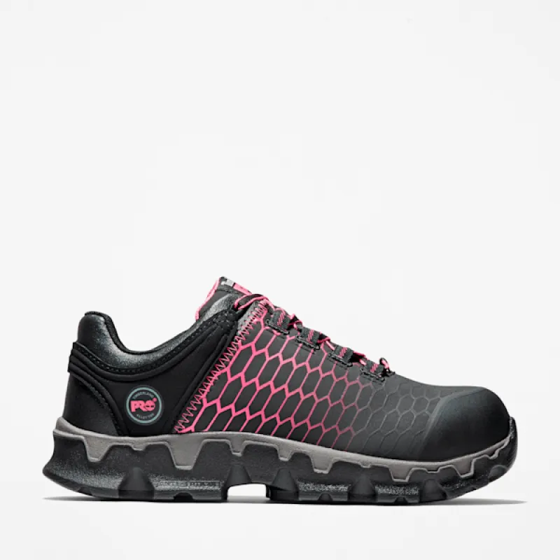 Timberland Women's Powertrain Sport Alloy Toe Work Sneaker in Black sold by Timberland