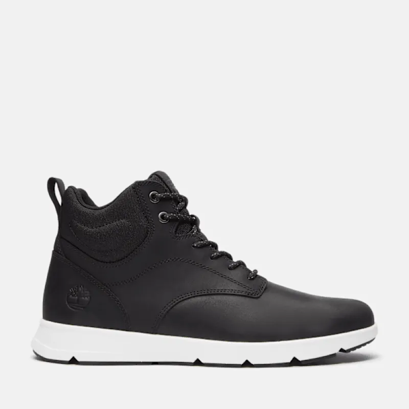 Timberland Men’s Parker Street High-Top Sneaker in Black Full Grain sold by Timberland