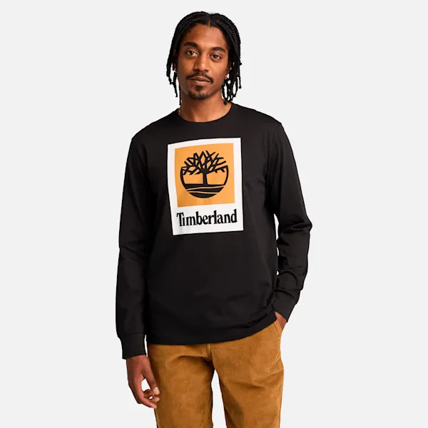 Timberland Men's Stack Logo Colored Long Sleeve T-Shirt sold by Timberland