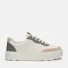 Timberland Women's Laurel Court Suede Accent Lace-Up Sneaker in NAT Lthr Dark Grey sold by Timberland