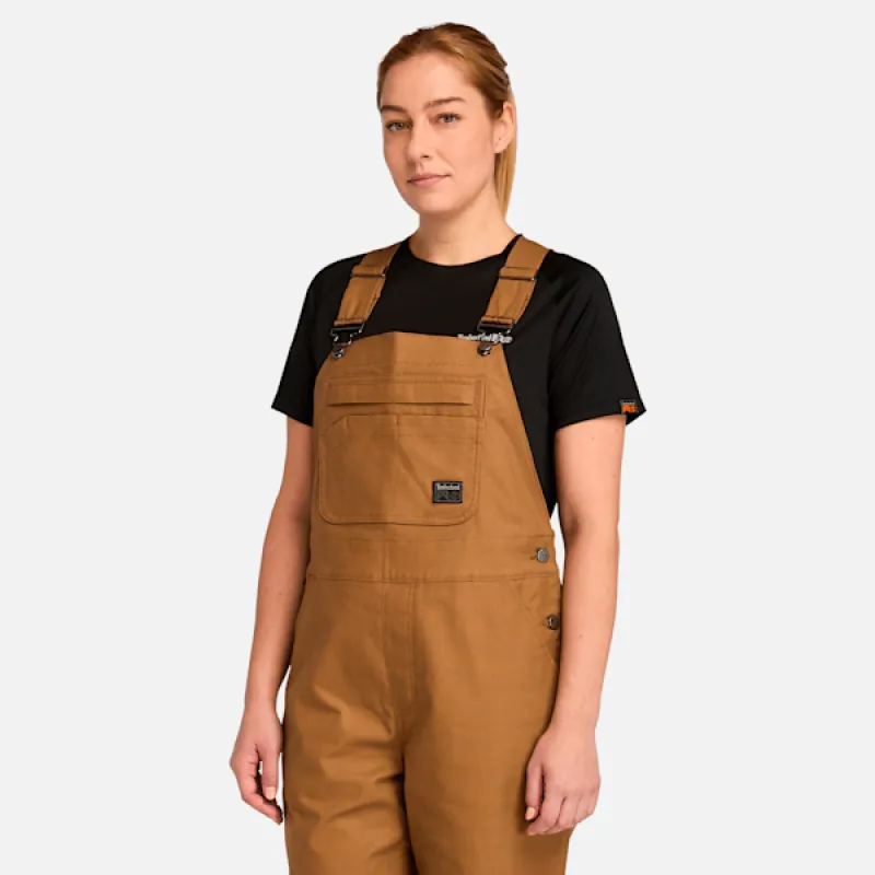 Women's Timberland PRO® GritFlex Canvas Bib Overall in Dark Wheat sold by Timberland