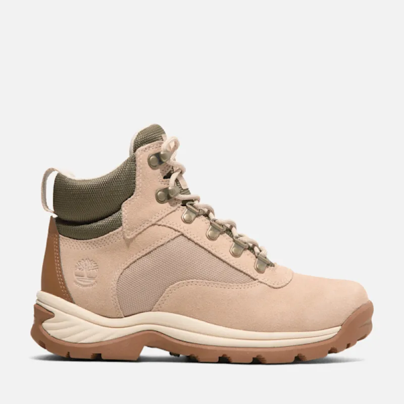 Timberland Women's White Ledge Waterproof Hiking Boot in Light Beige Suede sold by Timberland