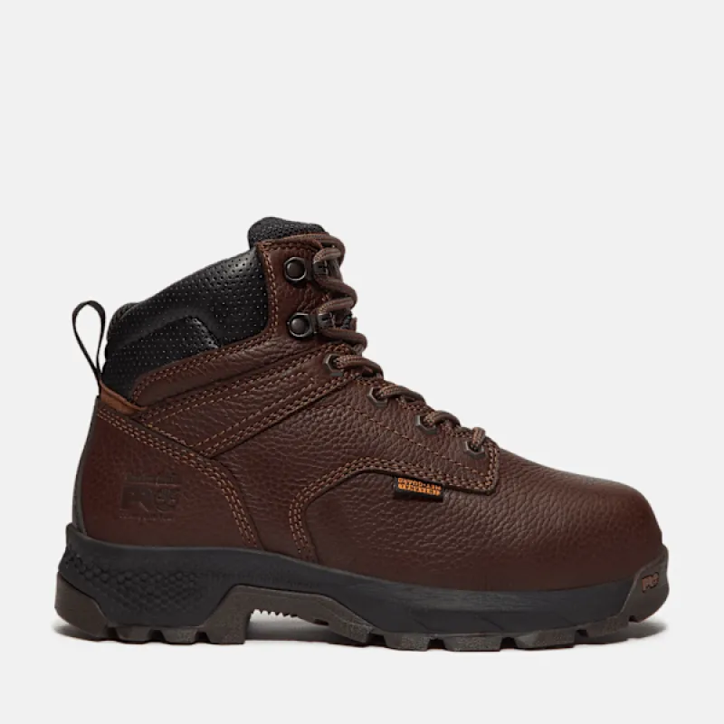Women's Timberland PRO® TiTAN® EV Met Guard 6" Composite Toe Work Boot in Dark BrownGrain sold by Timberland