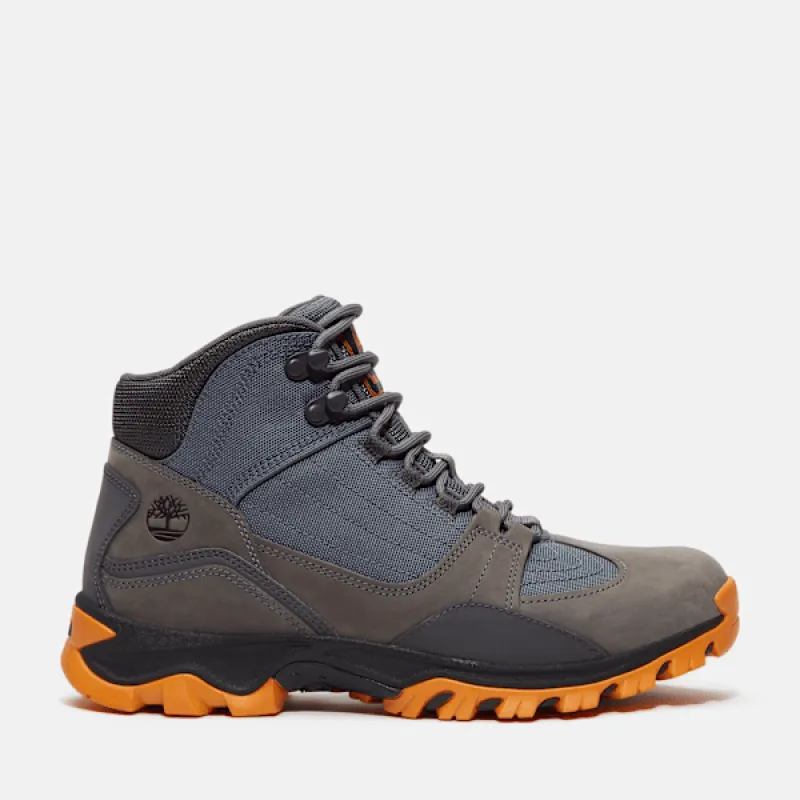 Timberland Men's Mt. Maddsen Mid Lace-Up Hiking Boot in Dark Grey Nubuck sold by Timberland