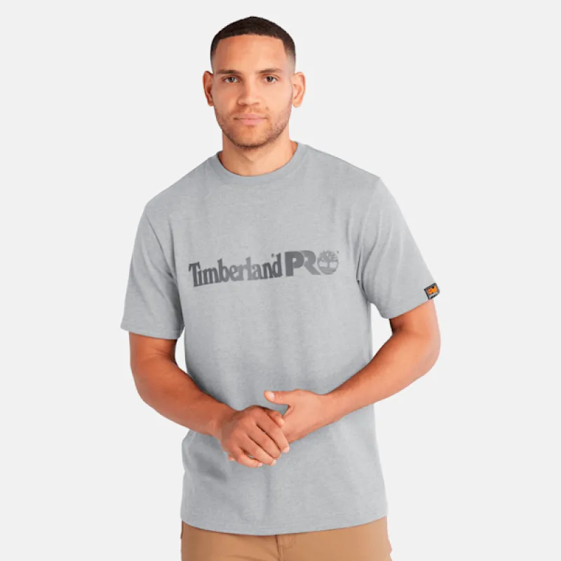 Men's Timberland PRO® Core Linear Logo T-Shirt in Medium Grey Heather sold by Timberland