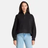 Timberland Women's Lush Quarter-Zip Sweatshirt in Black sold by Timberland
