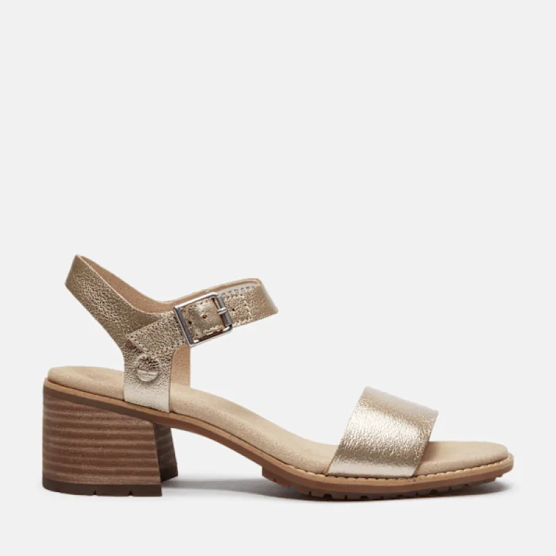 Timberland Women's Laguna Shore Backstrap Sandal in Gold Metallic sold by Timberland