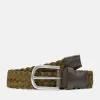 Timberland Men's 35mm Braided Belt with Leather Details in Cassel Earth sold by Timberland