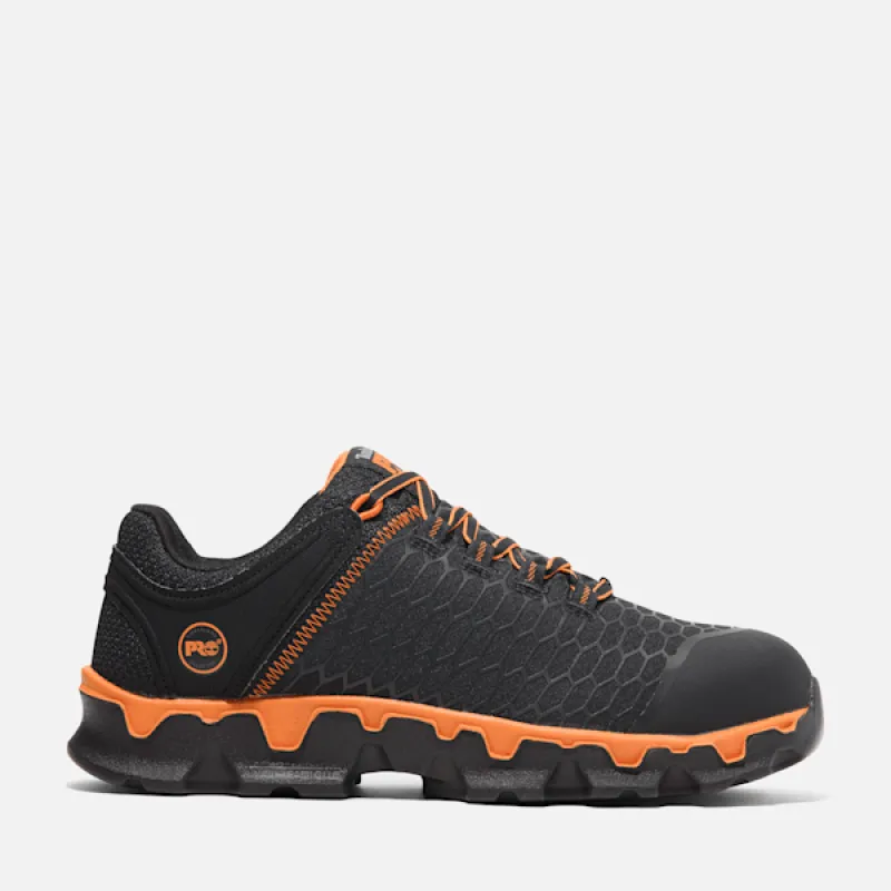 Timberland Men's Powertrain Sport Alloy Toe Work Sneaker in Black sold by Timberland
