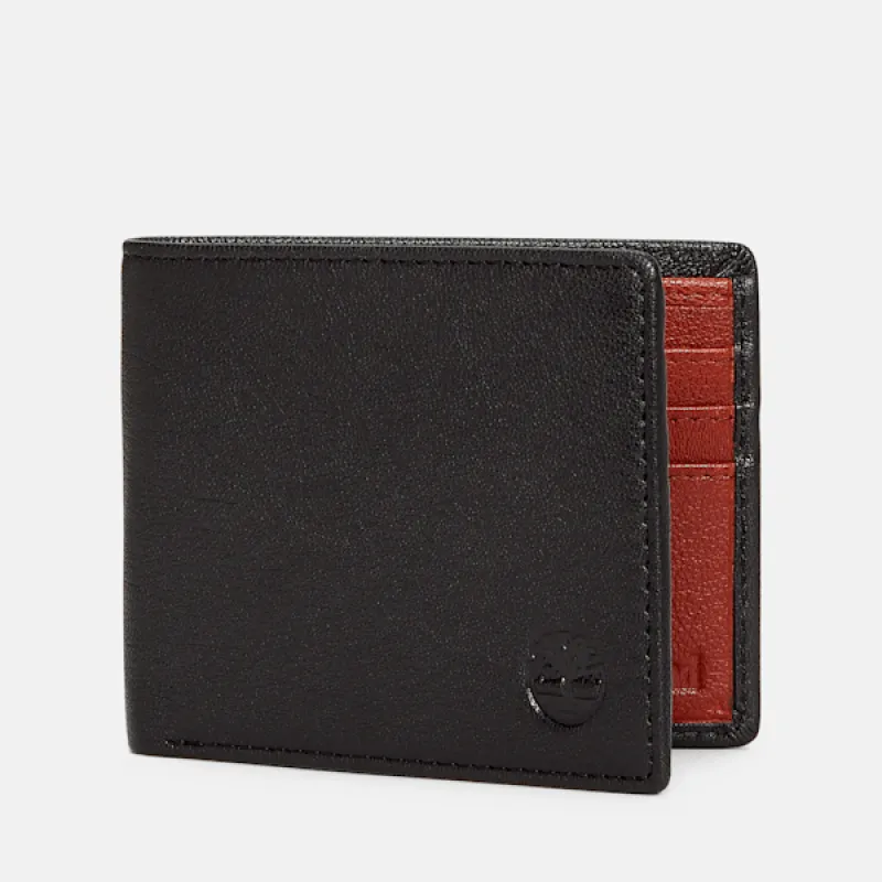 Timberland Men's Matte Grain Leather Billfold Wallet in Black sold by Timberland