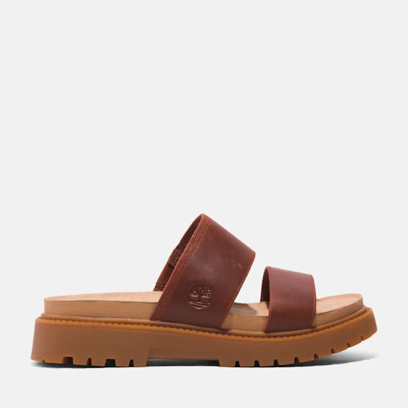 Timberland Women's Clairemont Way Slide Sandal in Dark RedGrain made by Timberland
