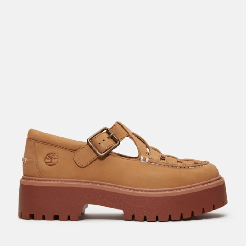 Timberland Women's Stone Street Platform Buckle Shoe in  BEI Nubuck sold by Timberland