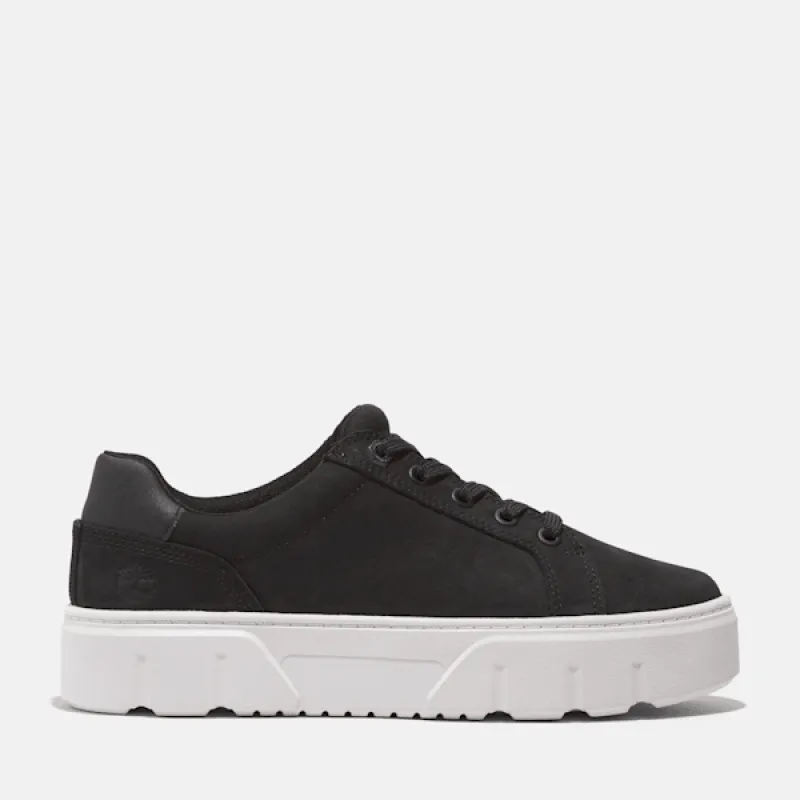 Timberland Women's Laurel Court Low Lace-Up Sneaker in Black Nubuck sold by Timberland