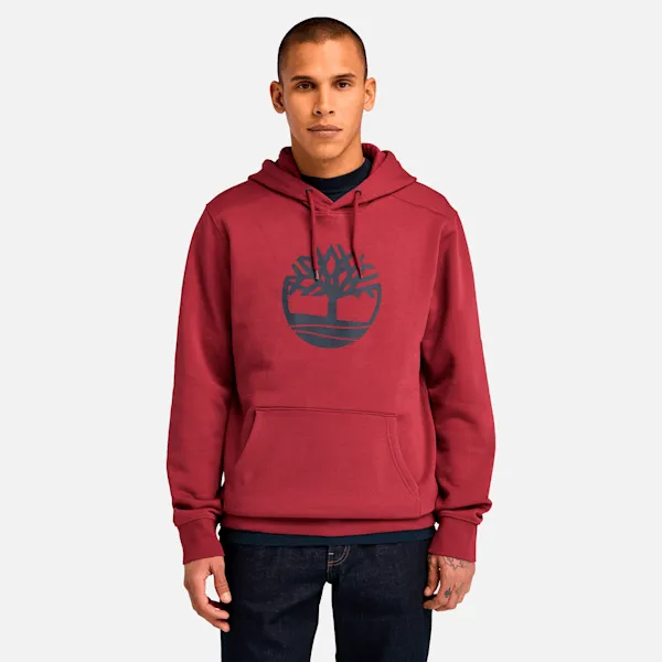 Timberland Men's Kennebec River Tree Logo Hoodie in Cordovan sold by Timberland