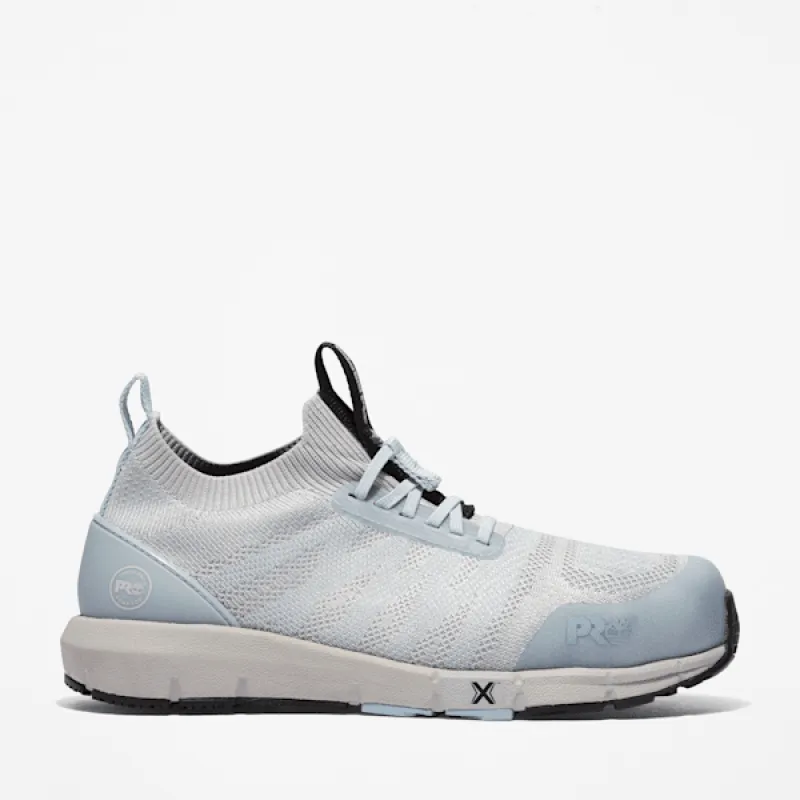 Timberland Women's Radius Knit Slip-On Composite Toe Work Sneaker in Grey sold by Timberland