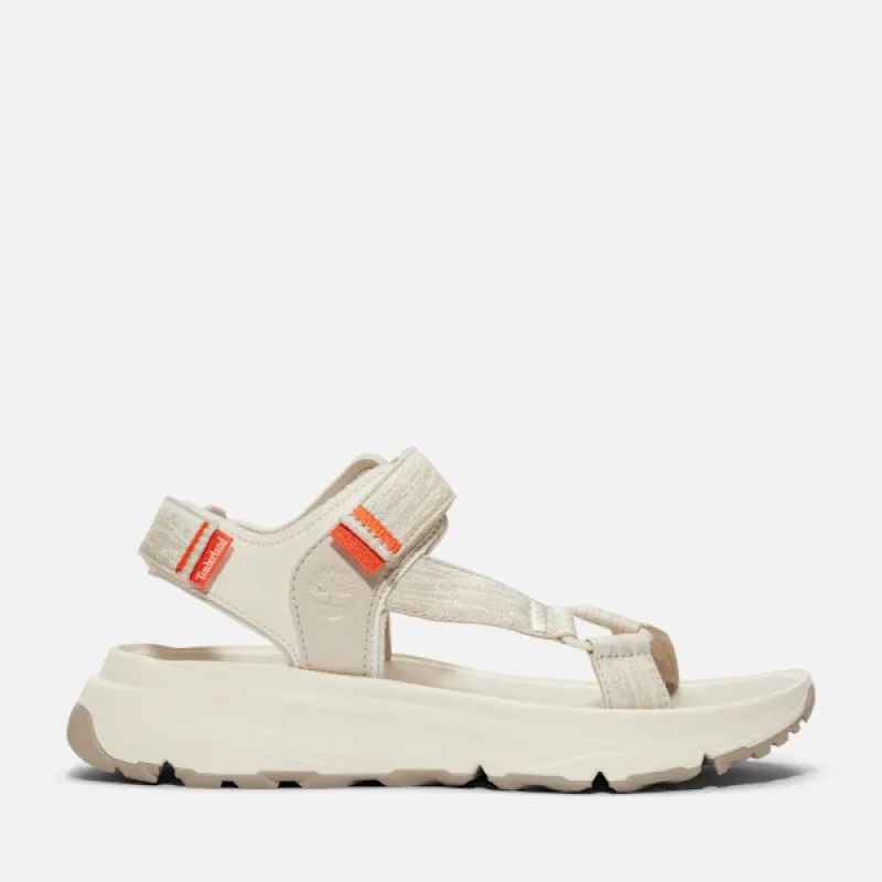 Timberland Women's Motion Dune Backstrap Sandal in White Webbing sold by Timberland