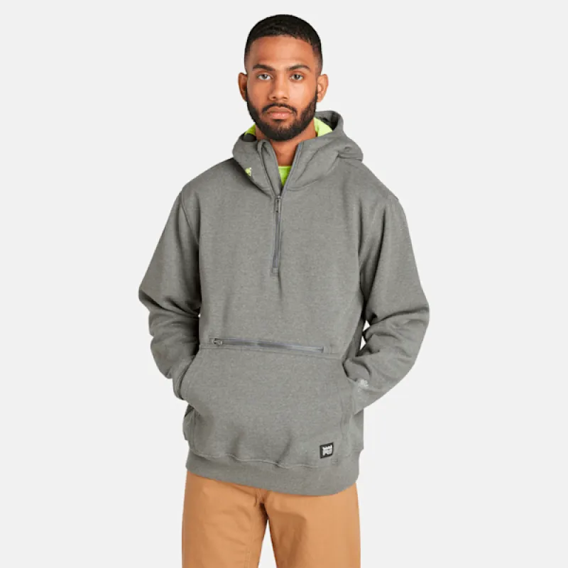 Men's Timberland PRO® Hood Honcho HD Quarter-Zip Hoodie in Dark Chrcl Heathr sold by Timberland