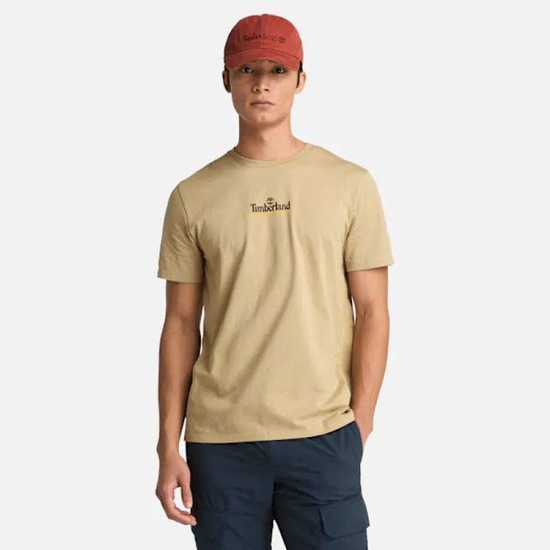 Timberland Men's Back On The Road Graphic T-Shirt in Lemon Pepper sold by Timberland