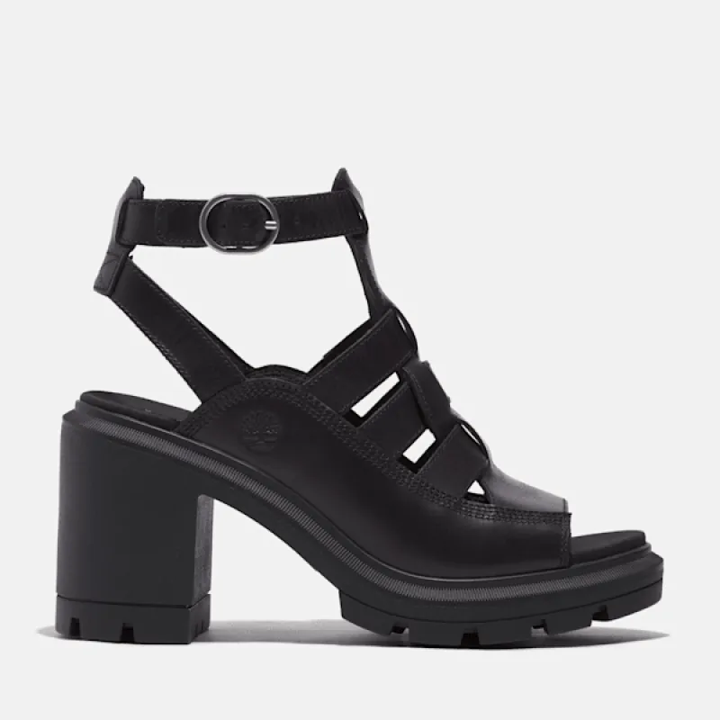 Timberland Women's Allington Heights Fisherman Sandal in Black Full Grain sold by Timberland