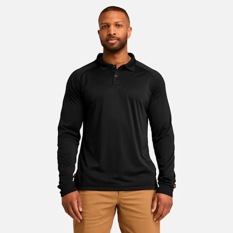 Men's Timberland PRO® Wicking Good Long Sleeve Polo in Black sold by Timberland