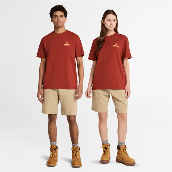 Timberland Illustrated Tree Logo Back Graphic T-Shirt in Burnt Henna sold by Timberland