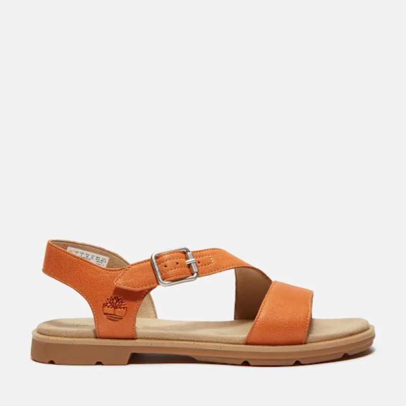 Timberland Women's Calista Bay Backstrap Sandal in  Orange FG sold by Timberland