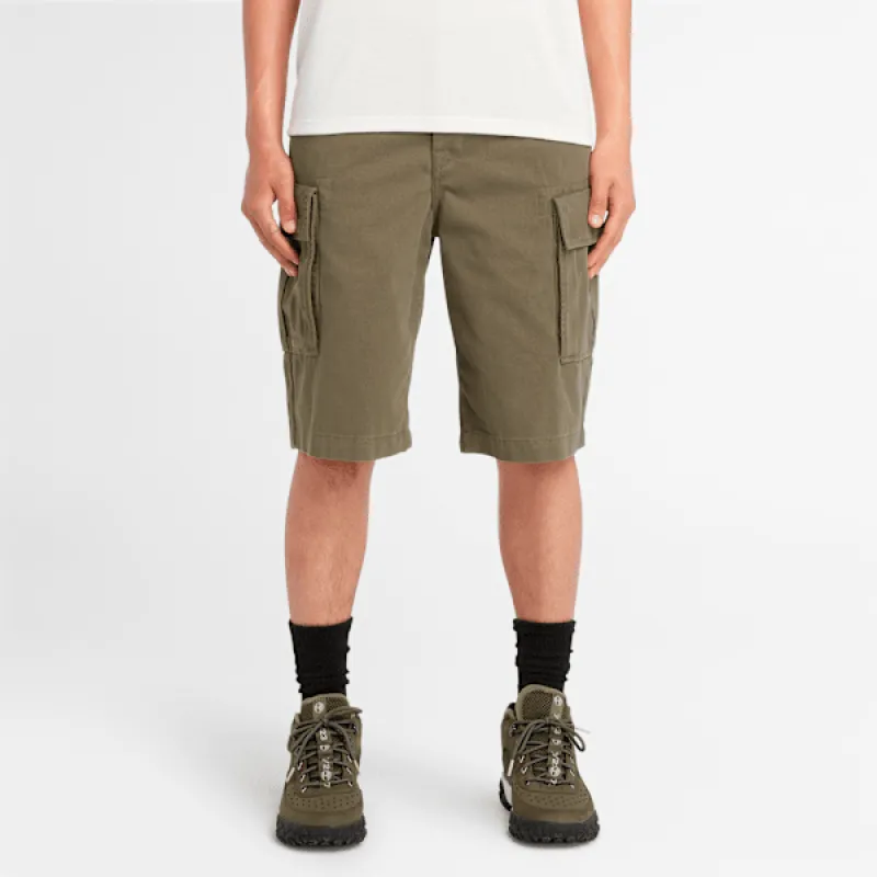 Timberland Men's Brookline Twill Cargo Short in Leaf Green sold by Timberland