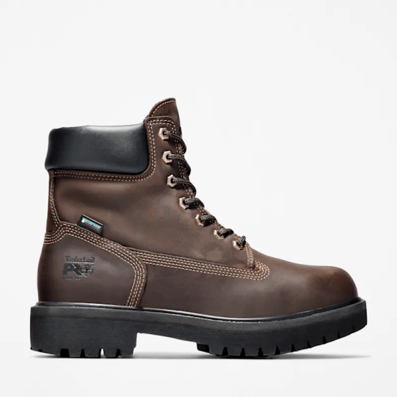 Timberland Men's Direct Attach 6" Steel Toe Waterproof Work Boot in Dark Brown sold by Timberland