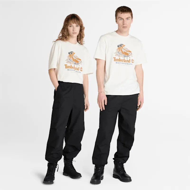 Timberland Front Boot Graphic Tee in Vintage White sold by Timberland
