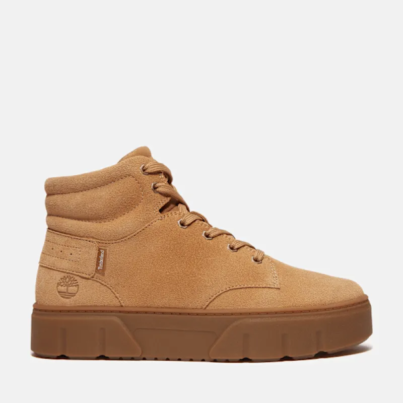 Timberland Women's Laurel Court High Top Lace-Up Sneaker in  Beige Suede sold by Timberland