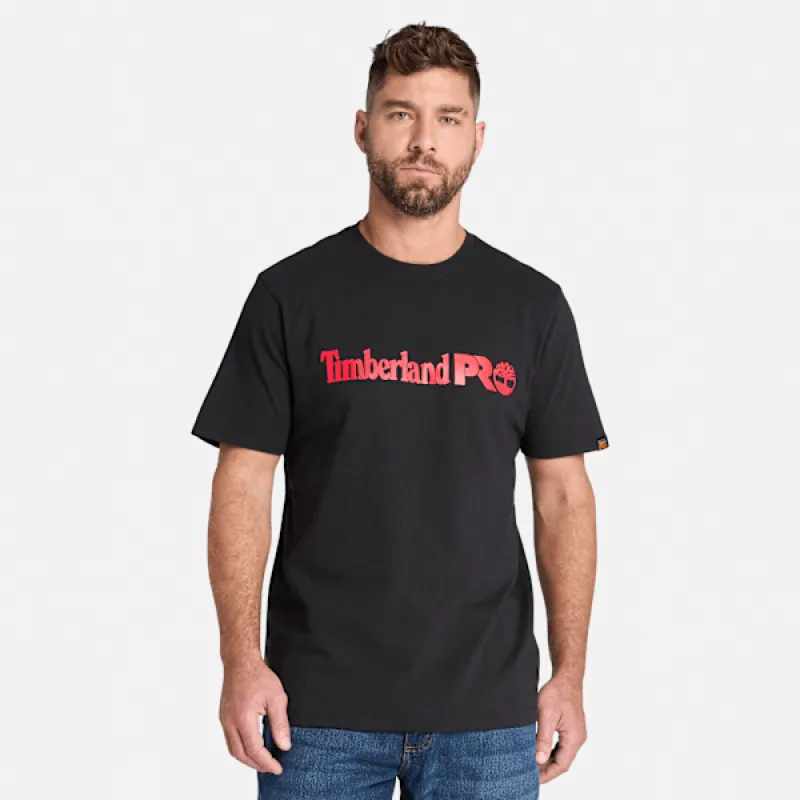 Men's Timberland PRO® Core Linear Logo T-Shirt in Blk/Classic Red sold by Timberland