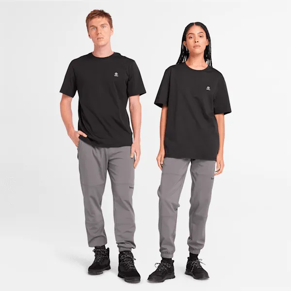 Timberland Short Sleeve Woven Badge T-Shirt in Black sold by Timberland