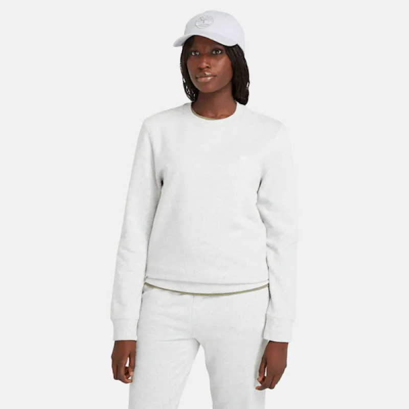 Timberland Women's Brushed Back Crew Sweatshirt in Light Grey Mlng sold by Timberland