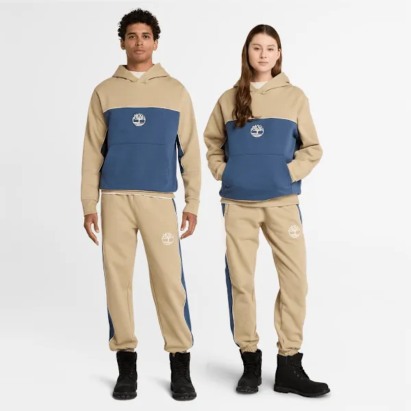 Timberland Cut-and-Sew Hoodie in LMN Pepp-Dark DNM sold by Timberland