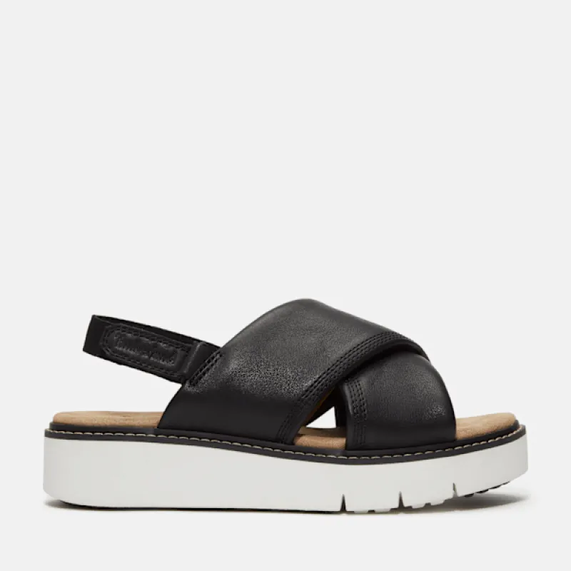 Timberland Women's Safari Dawn Backstrap Sandal in Black Full Grain sold by Timberland