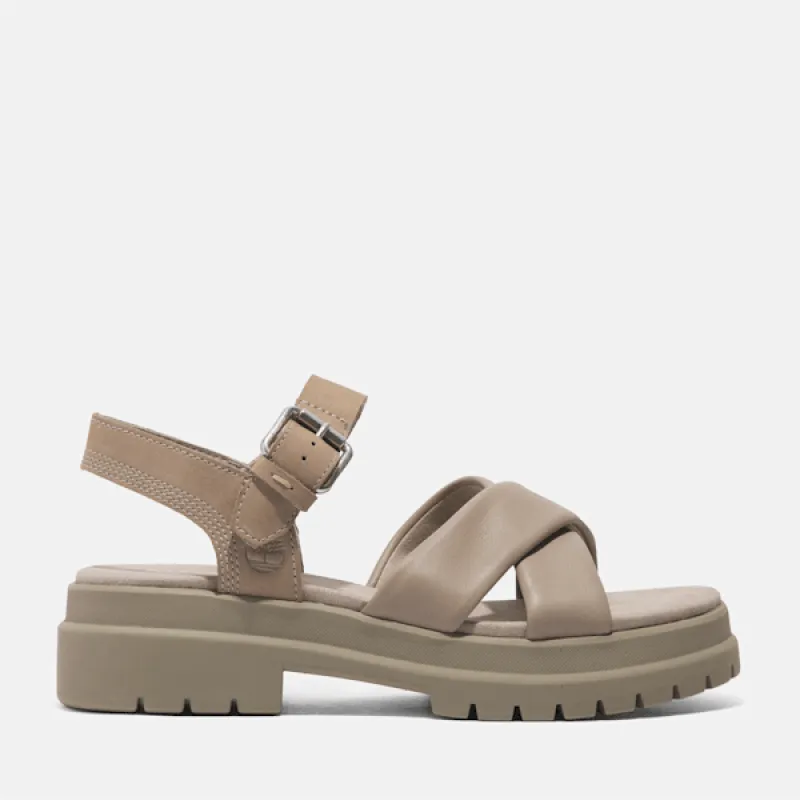 Timberland Women's London Vibe Cross-Strap Sandal in Light TaupeGrain sold by Timberland