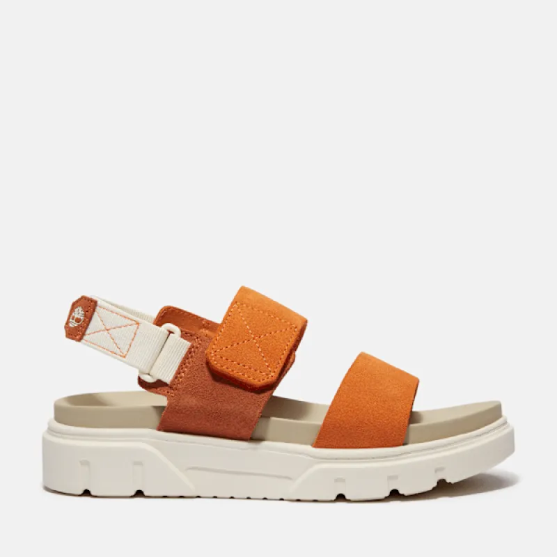 Timberland Women's Greyfield 2-Strap Sandal in  Orange Suede sold by Timberland