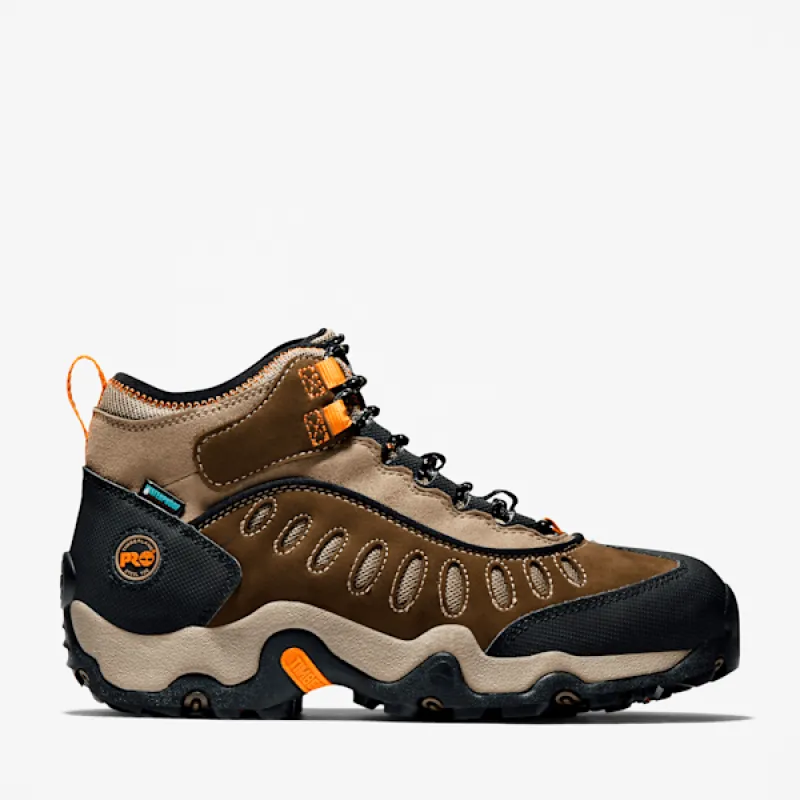 Timberland Men's Mudslinger Steel Toe Waterproof Work Hiker in Brown sold by Timberland