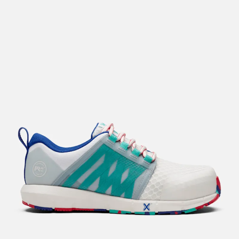 Timberland Women's Radius Composite Toe Work Sneaker in White made by Timberland