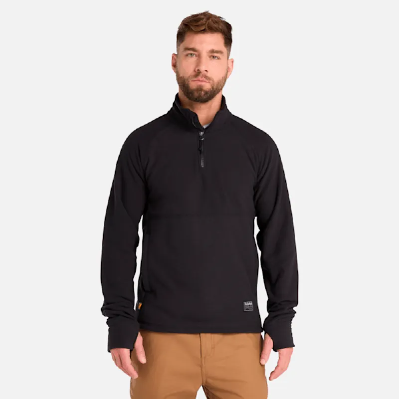 Men's Timberland PRO® Irvine 1/4-Zip Waffle Fleece Jacket in Black sold by Timberland
